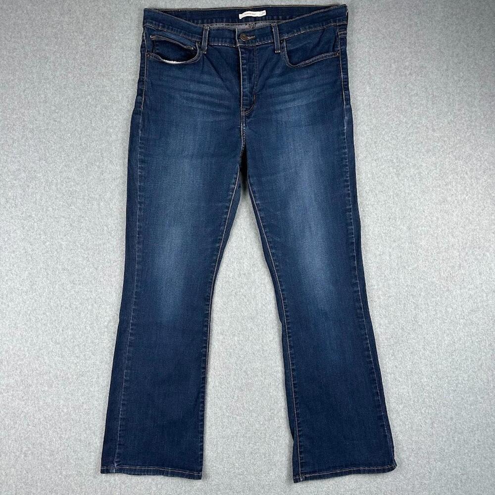 Levi Jeans Slimming Boot Cut‎ Denim Women's Dark Wash 34x29 High Rise Whiskering